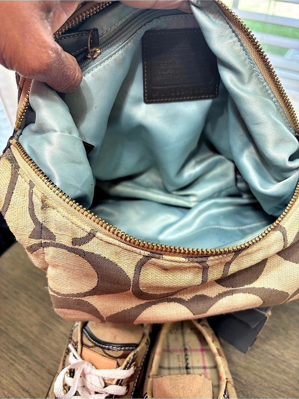 Coach Kristin Signature Hobo Bag Brown & Beige - Picture 3 of 7